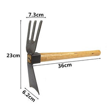 Load image into Gallery viewer, Wooden Handle Hoe Ripper Carbon Steel Agricultural Tool Weeder Used To Loosen The Land Shofar Taro Vegetable Garden Tools