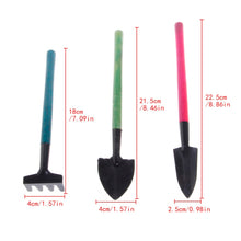 Load image into Gallery viewer, 1 x Rake+2 x Shovel Mini Garden Gardening Plant Tools Set with Wooden Handle Shovel Spade Rake #5A50070