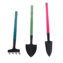 Load image into Gallery viewer, 1 x Rake+2 x Shovel Mini Garden Gardening Plant Tools Set with Wooden Handle Shovel Spade Rake #5A50070
