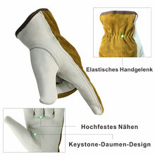 Load image into Gallery viewer, KIM YUAN Work Gloves with Elastic Wrist for Men&amp;Women-Good Grip&amp;Flexible for Riding/Truck Driving/Warehouse/Gardening/Farming